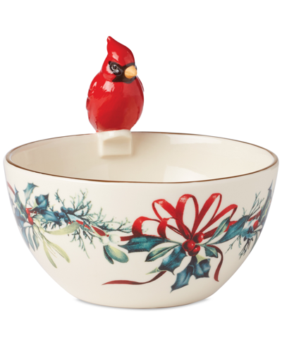 Lenox Winter Greetings Cardinal Bowl In White