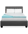 Intellisleep Natural Comfort 3 Memory Foam Toppers Created For Macys In White With Green Mesh Gusset