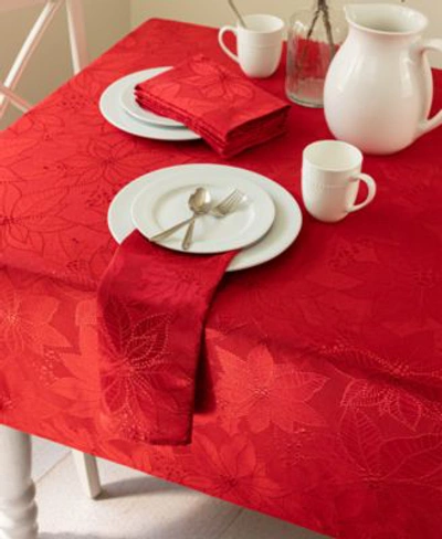 Benson Mills Poinsettia Palace Raised Jacquard Collection In Red