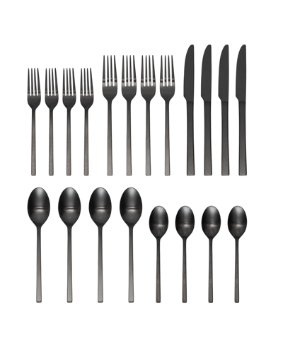 Oneida Allay Midnight 20 Piece Everyday Flatware Set, Service For 4 In Metallic And Stainless