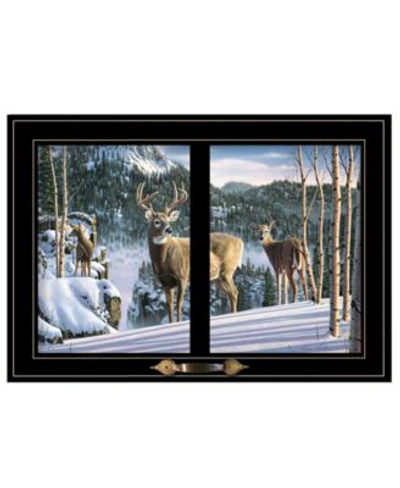 Trendy Decor 4u Morning View Deer By Kim Norlien Ready To Hang Framed Print Collection In Multi