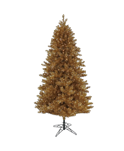 National Tree Company 7.5' Pre-lit Rose Metallic Christmas Tree In Gold-tone