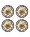 Spode Woodland Rabbit Dinner Plates, Set Of 4 In Brown
