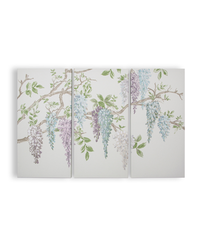 Laura Ashley Wisteria Garden Printed Canvas Wall Art, Set Of 3 In Pale Iris