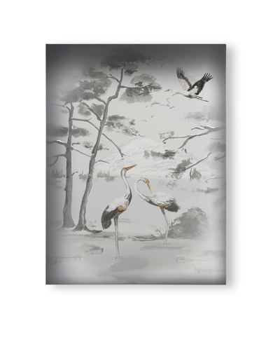 Laura Ashley Animalia Printed Canvas Wall Art, 31.5" X 23.6" In Steel