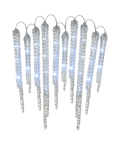 National Tree Company Crystal Icicles With Led Lights In White