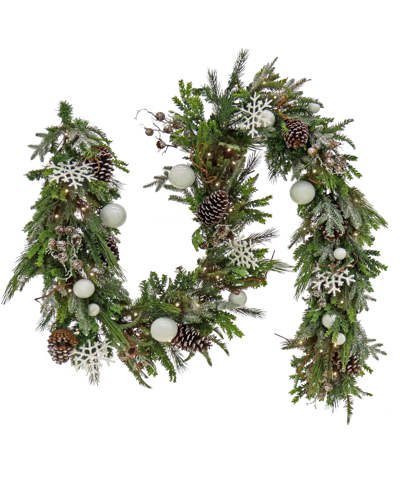 National Tree Company 9' Pre-lit Alpine Collection Decorated Garland In Green