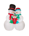 GLITZHOME LIGHTED INFLATABLE SNOWMAN FAMILY DECOR 8'