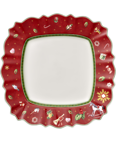 Villeroy & Boch Toy's Delight Square Dinner Plate, Red In Multi