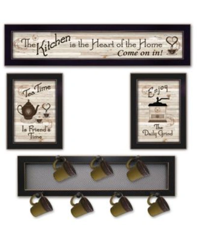 Trendy Decor 4u Kitchen Collection Iv 4 Piece Vignette With 7 Peg Mug Rack By Millwork Engineering Collection In Multi