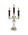 NORTHLIGHT DRIPPING CANDLE SKELETON HALLOWEEN CANDELABRA, 14.5"