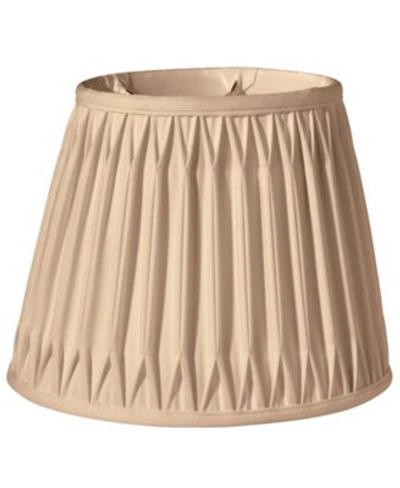 Macy's Cloth Wire Slant Oval Double Smocked Pleat Softback Lampshade With Washer Fitter Collection In Beige