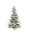 VICKERMAN 6.5' FLOCKED SIERRA FIR ARTIFICIAL CHRISTMAS TREE UNLIT