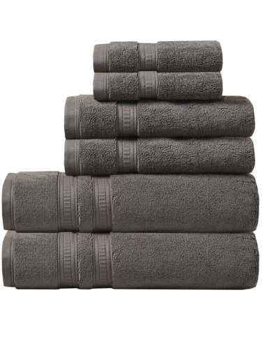 Beautyrest Plume Feather Touch Silvadur Cotton 6pc. Towel Set Bedding In Charcoal