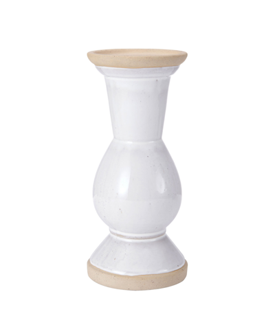 Elements Ceramic Candle Holder In White