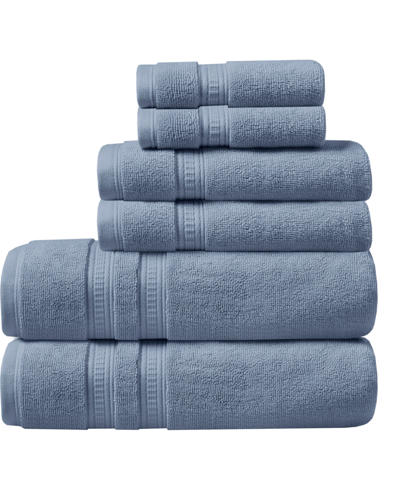Beautyrest Plume Feather Touch Silvadur Cotton 6pc. Towel Set Bedding In Blue