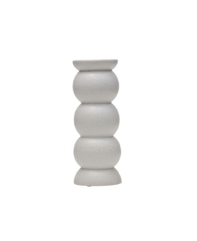 Elements 3 Ball Candle Holder, 10" In White