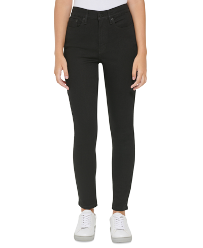 Calvin Klein Jeans Est.1978 Petite High-rise Slim Straight-leg Whisper-soft Jeans In Real Black