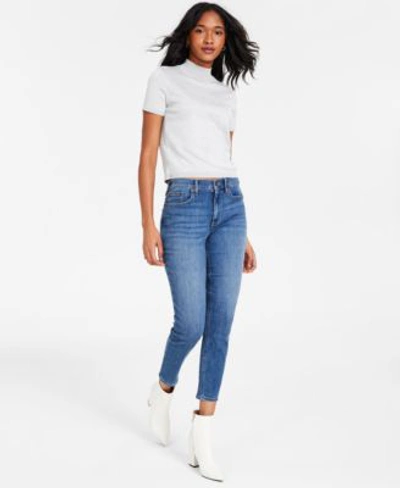 Calvin Klein Jeans Est.1978 Womens Crop Top Slim Leg Jeans In Real Black