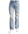 ALMOST FAMOUS JUNIORS' HIGH WAISTED DISTRESSED WIDE-LEG JEANS