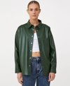 Cotton On Women's Faux Leather Shirt In Pine Forest Green
