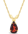 Macy's Garnet (1-1/5 Ct.t.w) Pendant Necklace In 14k Yellow Gold In Garnet