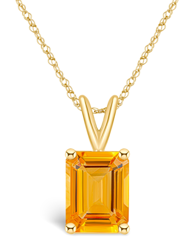 Macy's Citrine (3-1/7 Ct. T.w.) Pendant Necklace In 14k White Gold Or 14k Yellow Gold