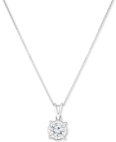 Trumiracle Diamond Solitaire 18" Pendant Necklace (5/8 Ct. T.w.) In 14k White Gold