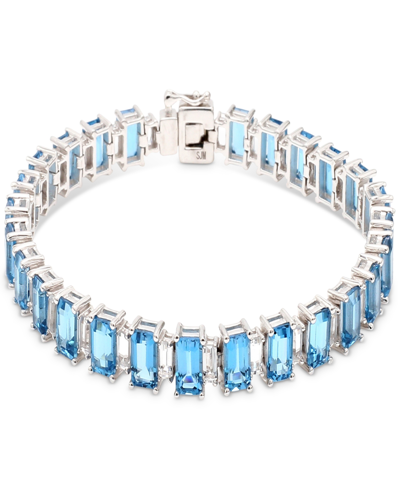Macy's Garnet (16 Ct. T.w.) & White Topaz (3 Ct. T.w.) Bracelet In Sterling Silver (also In Blue Topaz & Am In Sky Blue Topaz
