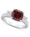 Macy's Garnet (2-3/4 Ct. T.w.) And Diamond (1/3 Ct. T.w.) Ring In 14k White Gold In Garnet