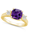 Macy's Amethyst (2 Ct. T.w.) And Diamond (1/3 Ct. T.w.) Ring In 14k Yellow Gold In Amethyst