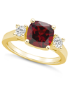 Macy's Garnet (2-3/4 Ct. T.w.) And Diamond (1/3 Ct. T.w.) Ring In 14k Yellow Gold In Garnet