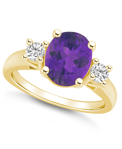 Macy's Amethyst And Diamond Ring (2-1/2 Ct.t.w And 1/3 Ct.t.w) 14k Yellow Gold