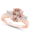 Macy's Morganite And Diamond Ring (2-1/2 Ct.t.w And 1/3 Ct.t.w) 14k Rose Gold In Morganite