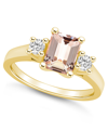 Macy's Morganite And Diamond Ring (1-3/8 Ct.t.w And 1/4 Ct.t.w) 14k Yellow Gold In Morganite