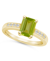 Macy's Peridot (1-3/4 Ct .t.w.) And Diamond (1/8 Ct .t.w.) Ring In 14k Yellow Gold In Peridot