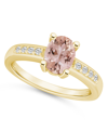 Macy's Morganite And Diamond Ring (1-1/7 Ct.t.w And 1/8 Ct.t.w) 14k Yellow Gold In Morganite