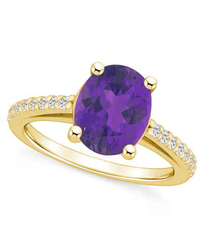 Macy's Amethyst (2-1/2 Ct. T.w.) And Diamond (1/4 Ct. T.w.) Ring In 14k Yellow Gold
