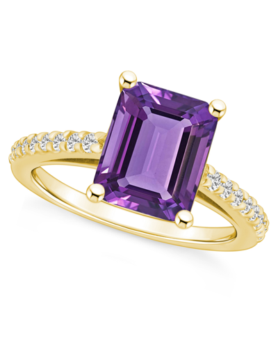 Macy's Amethyst (3-1/7 Ct. T.w.) And Diamond (1/4 Ct. T.w.) Ring In 14k Yellow Gold