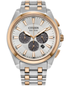 CITIZEN ECO-DRIVE MEN'S CHRONOGRAPH CLASSIC TWO-TONE STAINLESS STEEL BRACELET WATCH 41MM