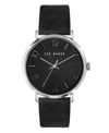 TED BAKER MEN'S PHYLIPA BLACK LEATHER STRAP WATCH 43MM
