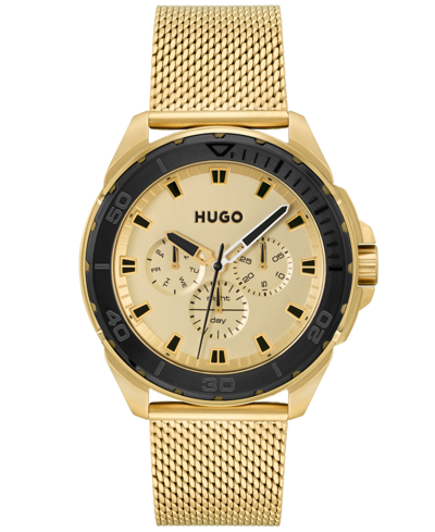 Hugo Men's Fresh Ionic Thin Gold-tone Steel Bracelet Watch, 44mm Women's Shoes
