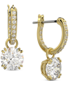 Swarovski Silver-tone Constella Crystal Drop Earrings In Gold