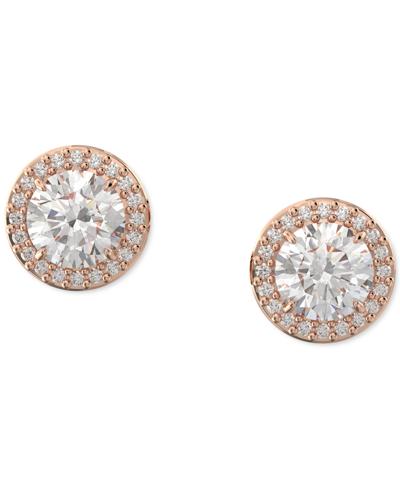 SWAROVSKI SILVER-TONE CONSTELLA PAVE BUTTON EARRINGS