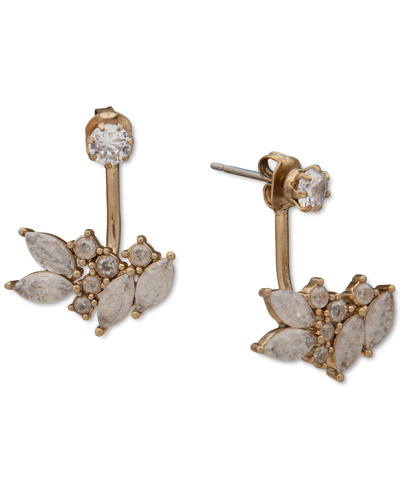 Lonna & Lilly Gold-tone Crackled Cubic Zirconia Jacket Earrings