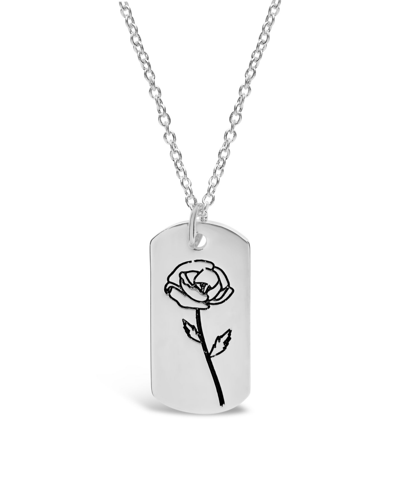 Sterling Forever Women's Birth Flower Necklace In August,poppy,silver