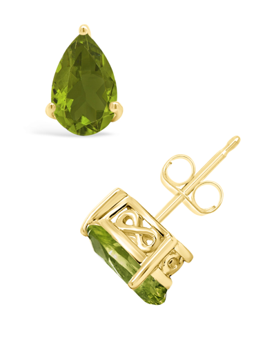 Macy's Peridot (1-7/8 Ct. T.w.) Stud Earrings In 14k Yellow Gold