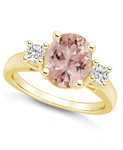 Macy's Morganite And Diamond Ring (2-1/2 Ct.t.w And 1/3 Ct.t.w) 14k Yellow Gold