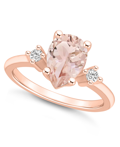 Macy's Morganite And Diamond Ring (1-5/8 Ct.t.w And 1/10 Ct.t.w) 14k Rose Gold