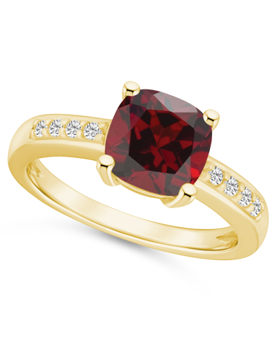 Macy's Garnet And Diamond Ring (2-3/4 Ct.t.w And 1/8 Ct.t.w) 14k Yellow Gold